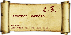 Lichtner Borbála névjegykártya